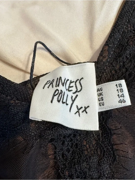 Princess Polly Black & Brown Lace-Trim Cami Top - Picture 3 of 6